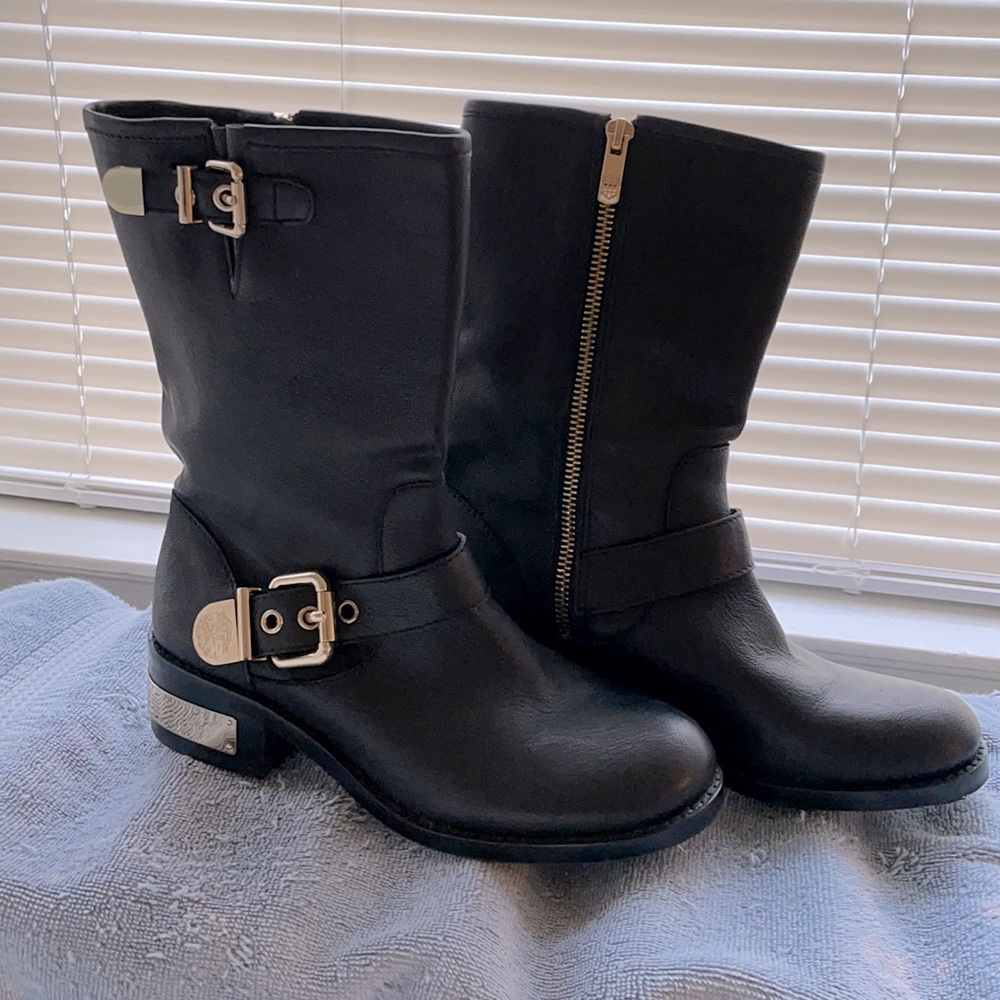 Vince Camuto Gold Plated Mid Calf Boots